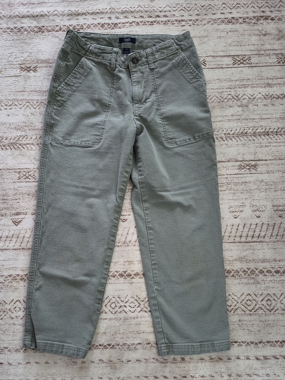 Chaps Women's Straight-Leg Pants in Olive Green